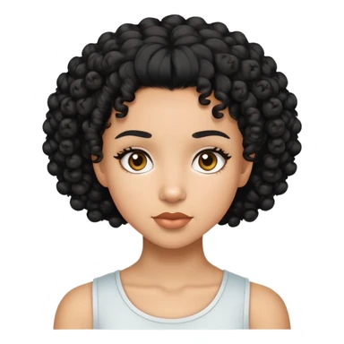 mixed-race girl with shaved curly black hair sticker