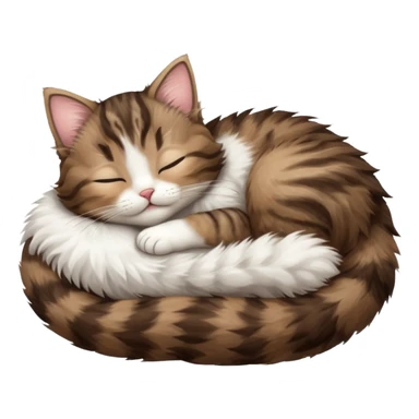 dark brown tabby and white kitten sleeping on its back sticker