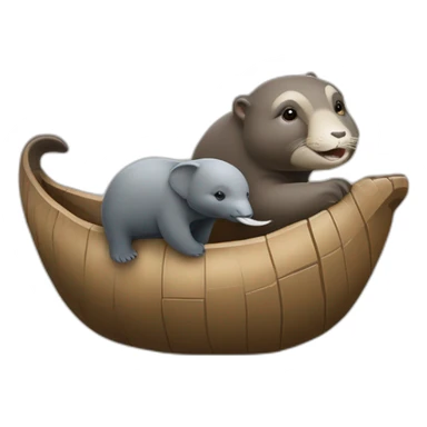 une loutre et un éléphant qui font de la balançoire sticker