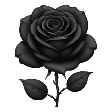 black rose, without green leaves, just flower sticker
