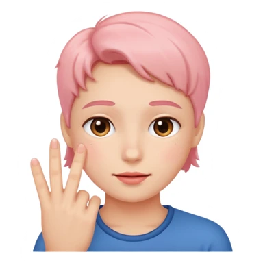blushing with fingers sticker