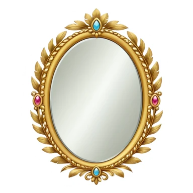 Mirror with feathers frame sticker