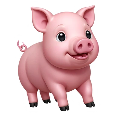 cinematic-[realistic pig]-realistic-full-body-standing-emoji,-tail-flicking-lazily,-head-tilted-dramatically,-sleek-[pink]-skin,-simplified-yet-realistic-focused-features,-highly-detailed,-glowing-with-an-almost-sarcastic-glow sticker