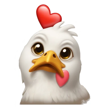 A chicken baby with heart eyes sticker