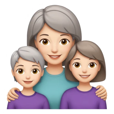 A mum with short Gray hair and her two adult daughters with Light brown hair sticker