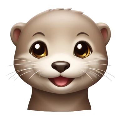 baby otter face with a cheeky smile sticker
