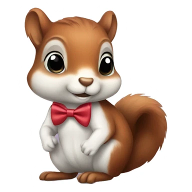 cute squirrel wearing a bow tie sticker