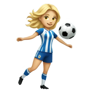 blond woman spinning a soccer ball on her hands sticker