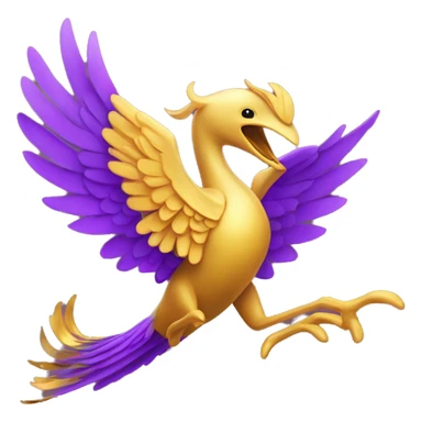 make me a purple phenix taking flight with golden wingtips (to represent well-being and personal development) sticker