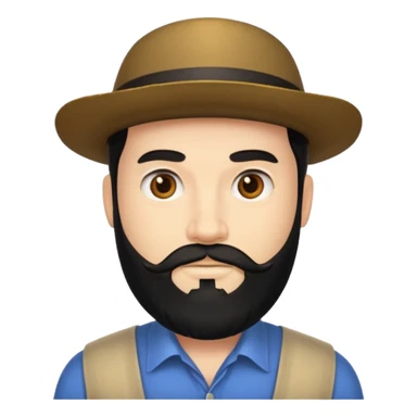 Hombre blanco con barba negra sticker