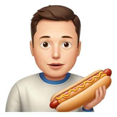 Elon musk with hotdog sticker