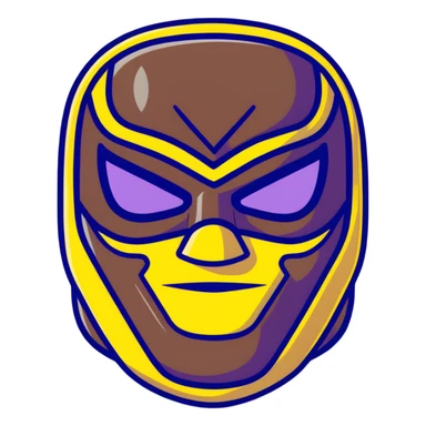 black and yellow luchador mask sticker