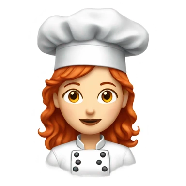  red headed female chef giving a chef's kiss sticker