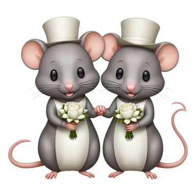 Two rats getting married sticker
