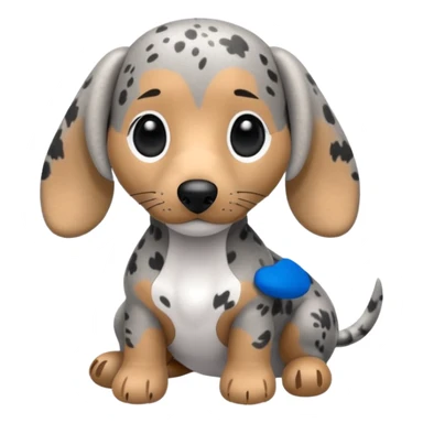 Chibi style Plush gray dappled dachshund  sticker