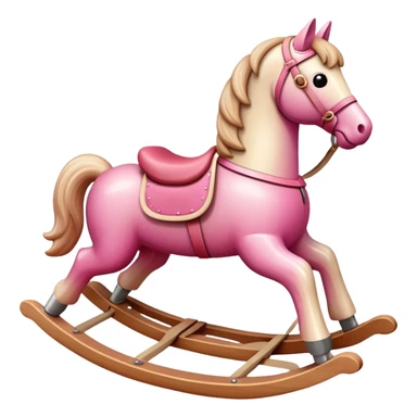 Rocking horse toy with gradient from pink to beige sticker