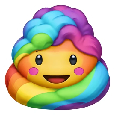 big rainbow poop emoji sticker