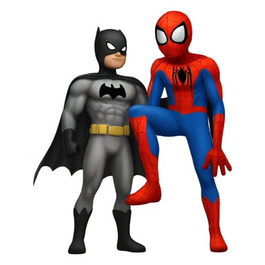 spiderman and batman sticker