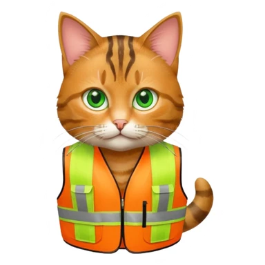 tabby cat in hi-vis clothing facing right sticker