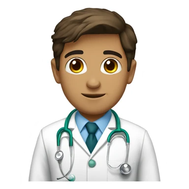 joven doctor, rubio ojos marrones alto sticker