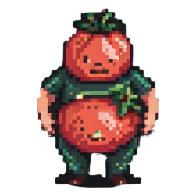 pregnant man with tomato belly sticker