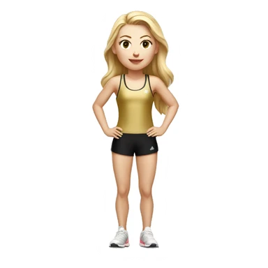White Girl runner wearing gold singlet and black shorts  sticker