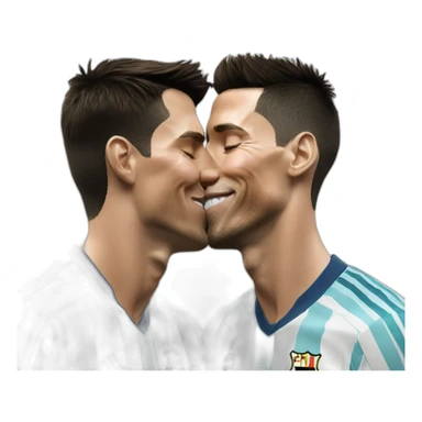 cristiano ronaldo kiss lionel messi sticker