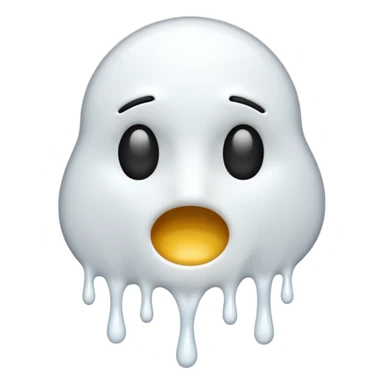 The heat broken emoji in white with sticky white liquid Ozzing out of it with no face sticker