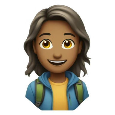 smiling girl with boys outdoors sticker