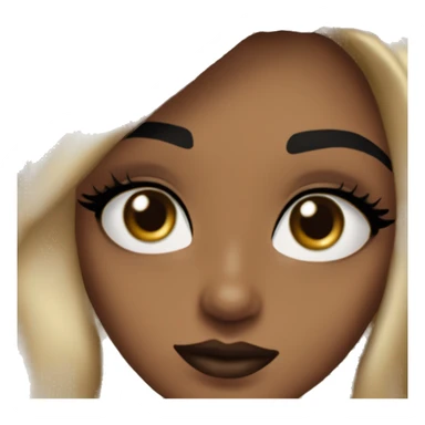 Créate a girl with black hair and a 90s blog out with hazel eyes. She has Brown lipstick on and a small eyeliner with besutiful eyelashes and gold estribos sticker