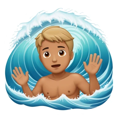 man drowning in wave sticker
