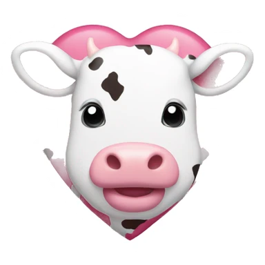 pink and white cow print heart  sticker