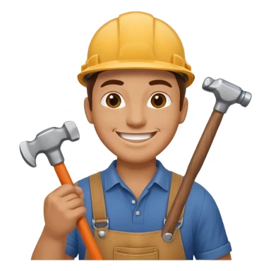 a handyman holding a hammer sticker