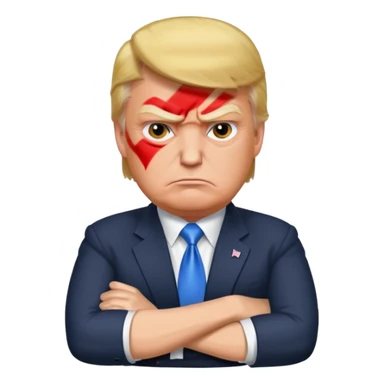 donald trump crossed arms, angry sticker