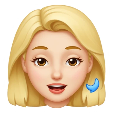 girl with big tits and hard nipples, winking with semen on face sticker