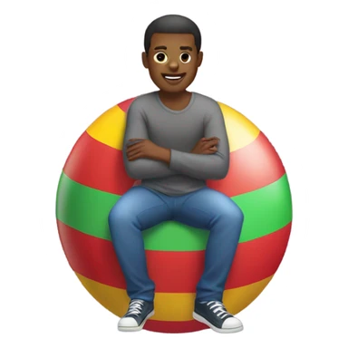 Homosexual African American sitting on a bouncy ball sticker