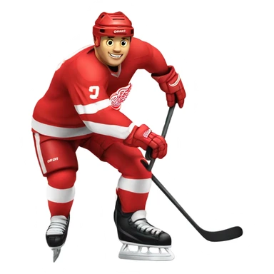 Detroit red wings hockey player, full figure with skates sticker