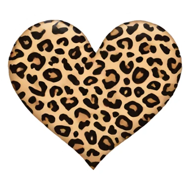 heart with animal print  sticker