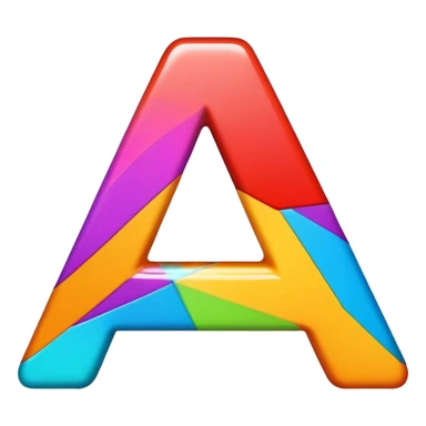 bold letter A in bright colors sticker