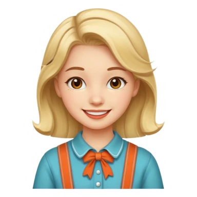 a teenage girl wearing retro clothes sticker