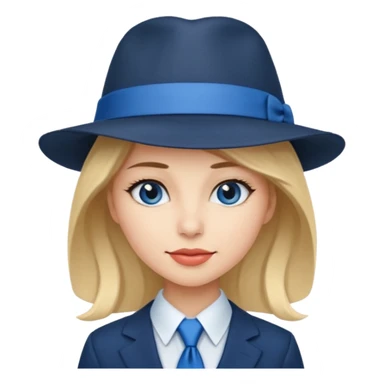 womwn with hat and blue ties sticker
