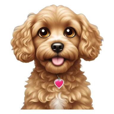 Cavapoo looking up with big, heart-melting eyes add sparkles or tiny  earts around the eyes to show how cute they are. sticker