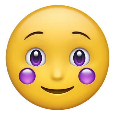 round yellow emoji face Android Noto Color Emoji style, upper half with purple anime shadow, small straight mouth, small blank eyes, disbelief, minimal, colorful, emoji-like sticker