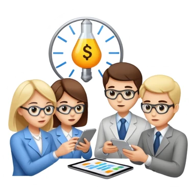 R&D team testing prototypes and analyzing data sticker