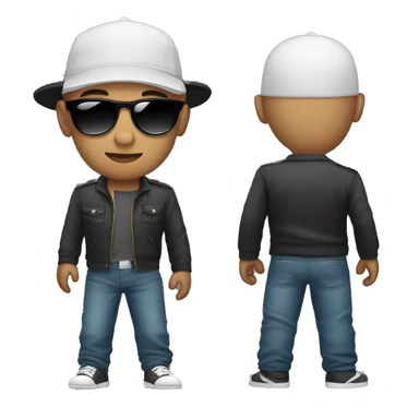 Bald Mexican young man with round face a baseball cap and dark cool sunglasses looking cool sticker