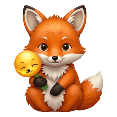 Baby fox holding a sun ☀️🦊 sticker