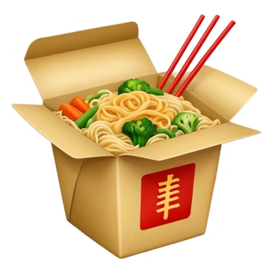 Chinese food in takeout box sticker