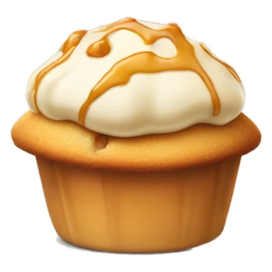 vanilla muffin with topping caramel sticker