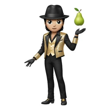 eine birne als micheal jackson verkleidet sticker