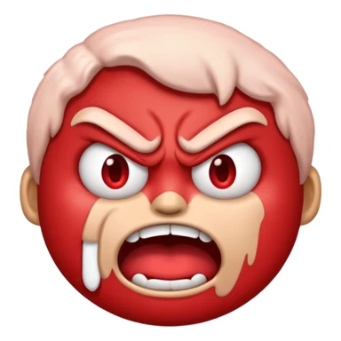 Angry face emoji frothing from the mouth totaly irritated sticker